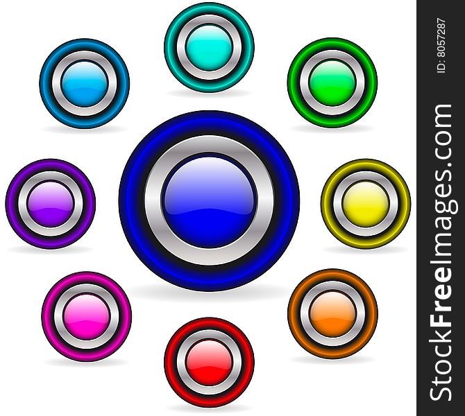 Colorful Metallic Buttons