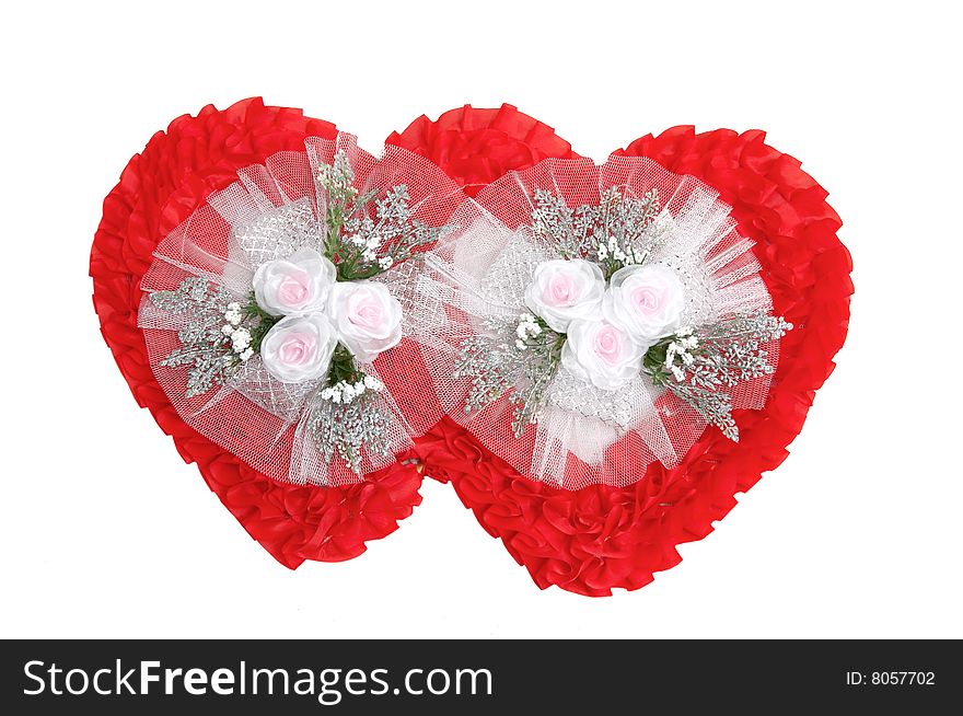 Two bouquets In Love Shape isolated on a white background. Two bouquets In Love Shape isolated on a white background.