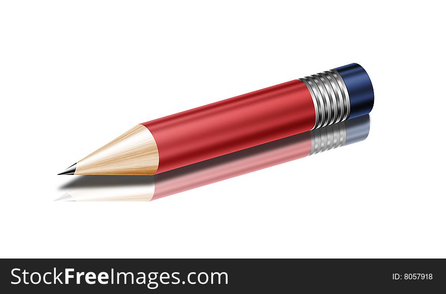 Pencil isolated against white background very high resolution