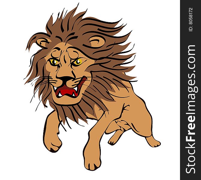 Lion jumper cartoon vector illustration. Lion jumper cartoon vector illustration