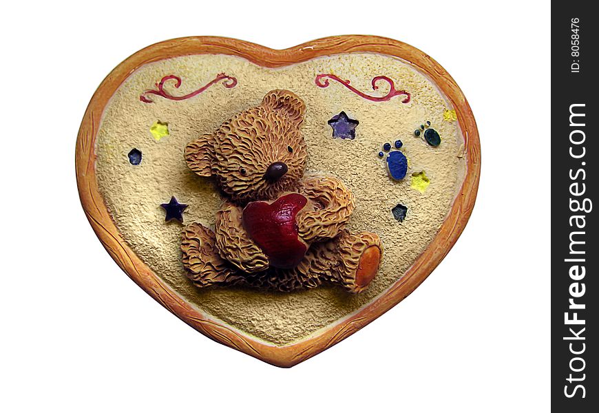 Bear with heart isolated love
