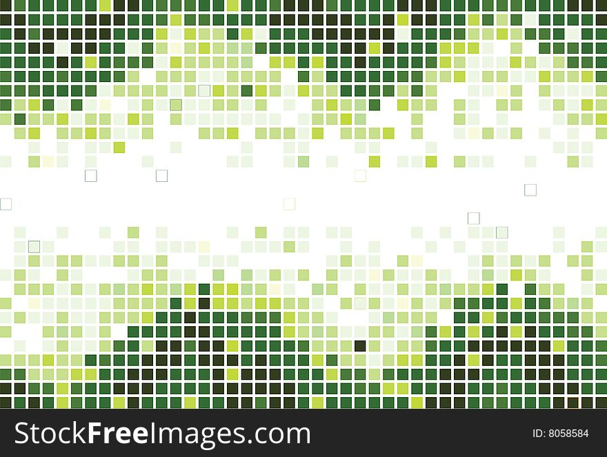 Mosaic background in green colors