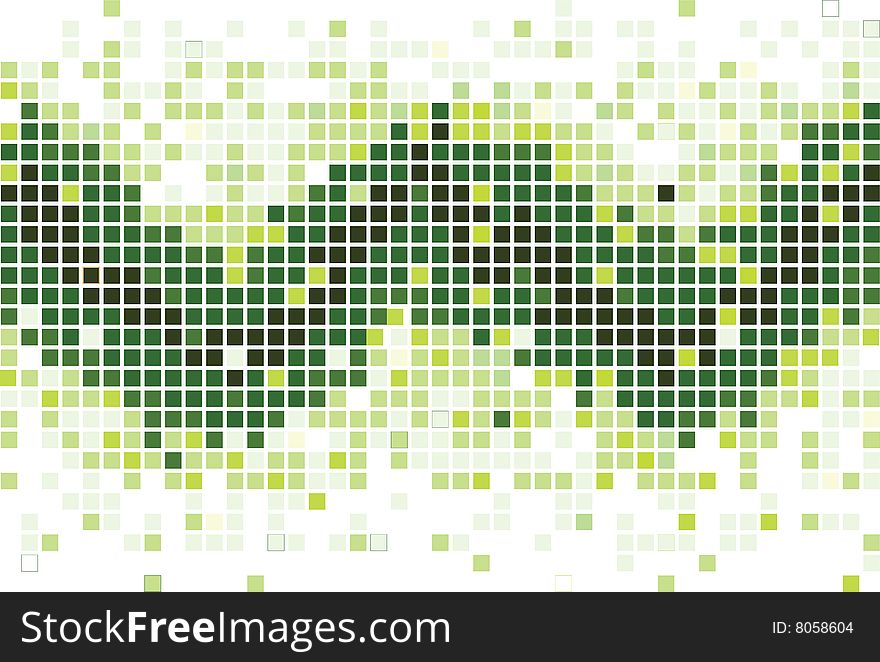 Mosaic background in green colors