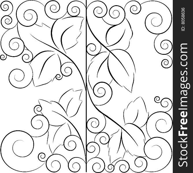 Seamless fence-like pattern with leaves. Seamless fence-like pattern with leaves