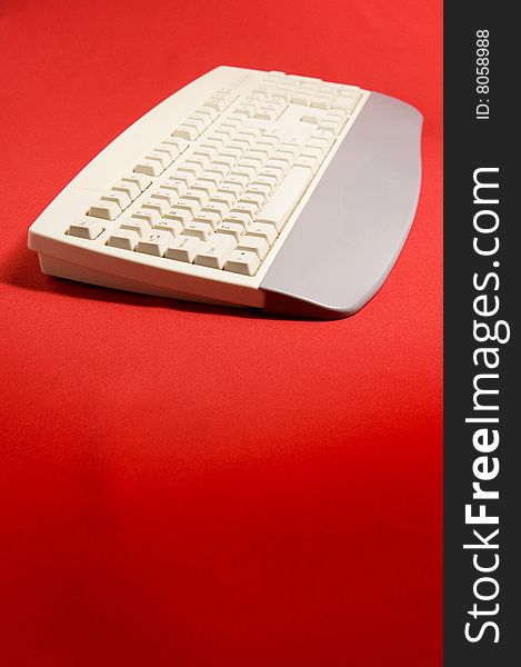 Keyboard for compuetr on red backgrounds