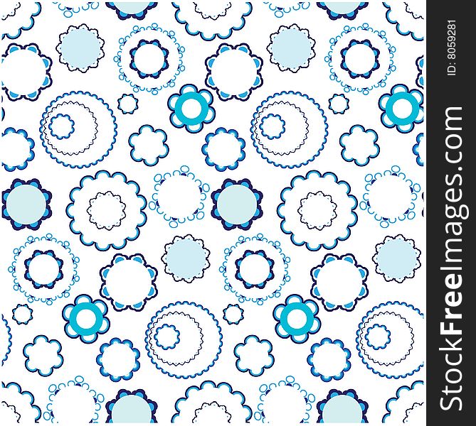 Seamless pattern with abstract round figures