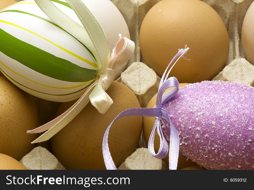 Easter eggs isolated on white