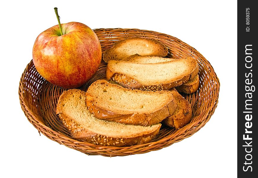 Juicy apple and chunky toasts to morning meal