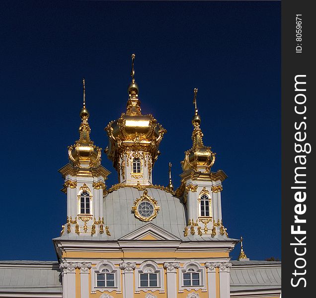 Old Russian Church in Saint-Petersburg in the Petergof Palace. Old Russian Church in Saint-Petersburg in the Petergof Palace