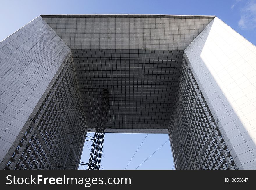 Great arch building, modern building structure in paris