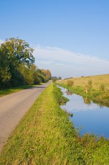 Dike With A Ditch Stock Image Dike With A Ditch Stock Image