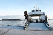 Small Ferryboat Moored At Quay Royalty Free Stock Photo Small Ferryboat Moored At Quay Royalty Free Stock Photo