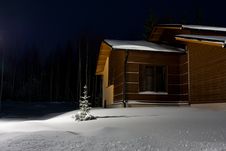 Winter Cottages In The Evening Royalty Free Stock Photo Winter Cottages In The Evening Royalty Free Stock Photo