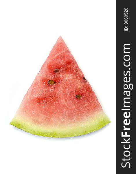 Watermelon slice on a white background