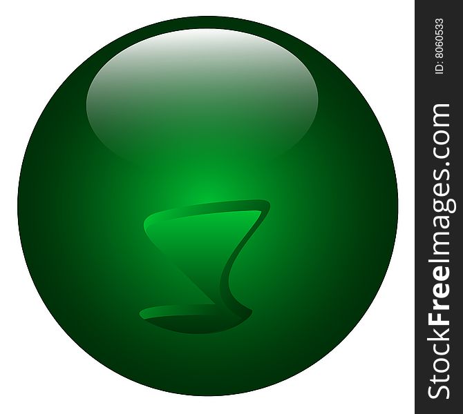 Green button for the site, illustration for site, may be used for musical site.