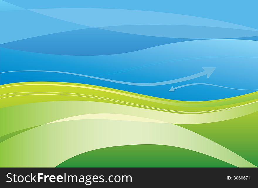 Abstract Background, green and blue.