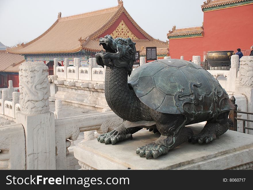 Copper tortoise in palace museum