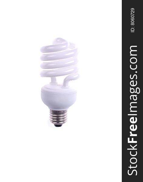 Electrical fluorescent energy-saving lamp isolated on white. Electrical fluorescent energy-saving lamp isolated on white