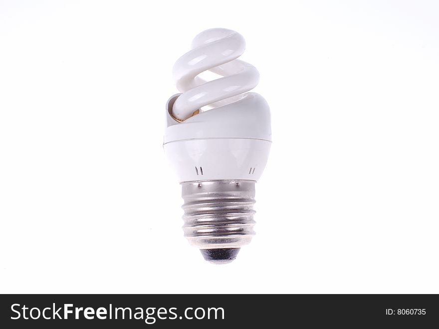 Electrical fluorescent energy-saving lamp isolated on white. Electrical fluorescent energy-saving lamp isolated on white