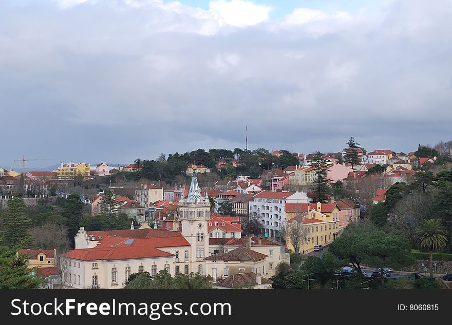 Panoramic View Of The Town Of Sintra, Portugal