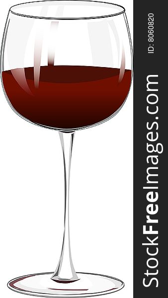 A wineglass filled with red wine. A wineglass filled with red wine