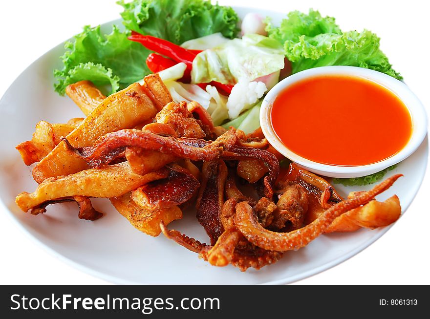 Fries Squid Thai Food