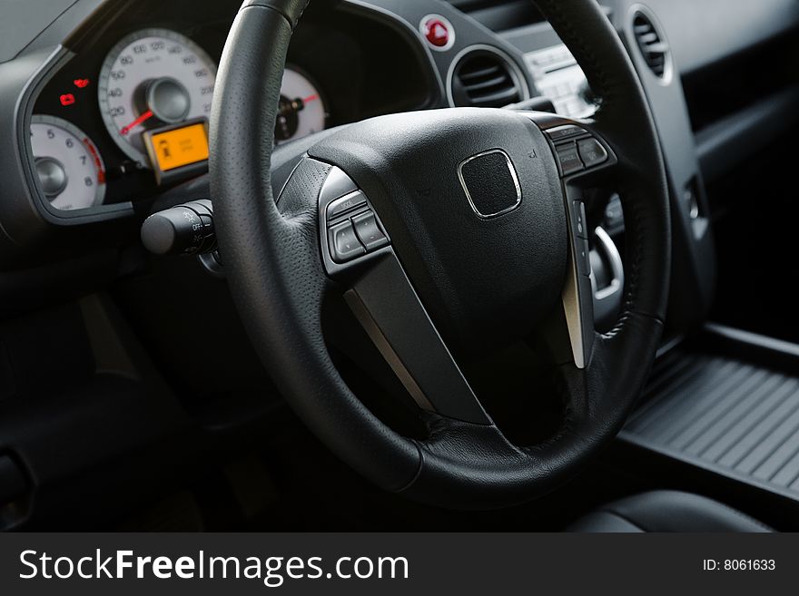 Control panel of the modern new car