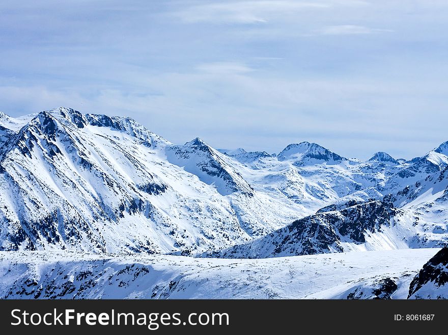 Beautiful massif covered in snow at winter. Beautiful massif covered in snow at winter