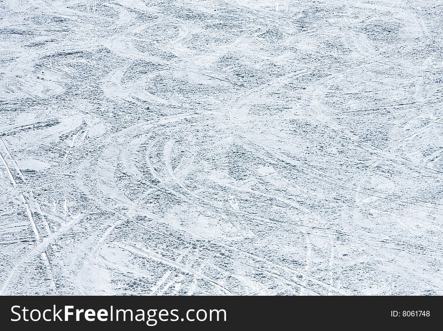 Snow background pattern curved with slope trails. Snow background pattern curved with slope trails