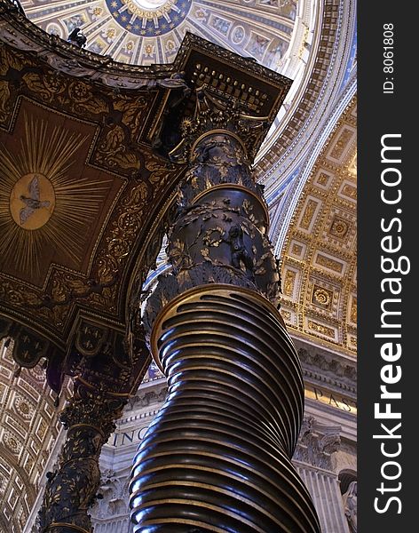 The Baldacchino in St Peters at the Vatican in Rome, Italy