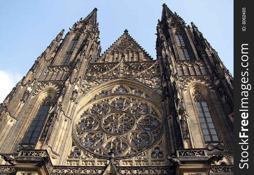 The facade of St Vitus Cathedral