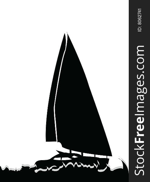Vector illustration of a sailboat. Vector illustration of a sailboat