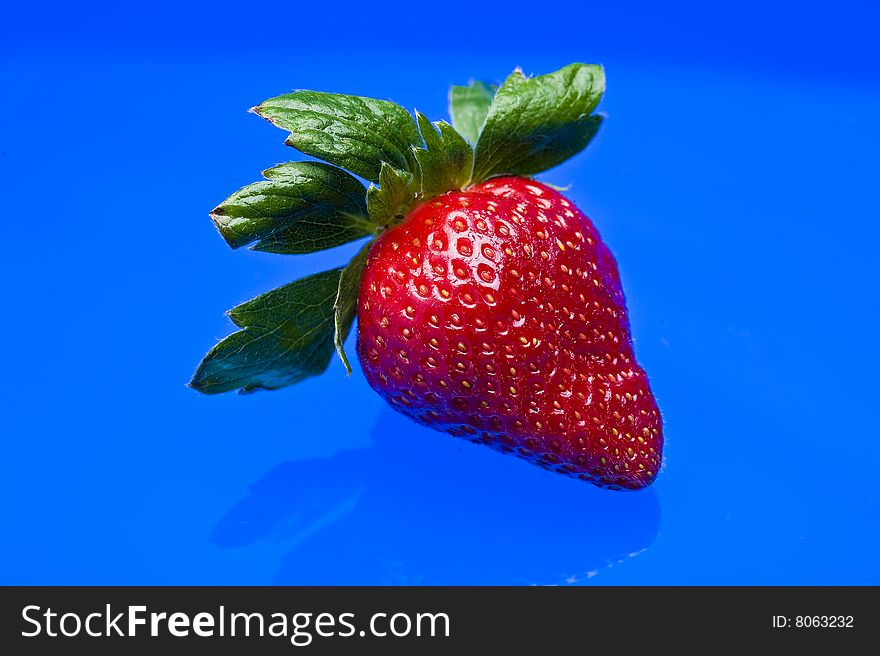 Juicy strawberry. Sweet, cool  fruit