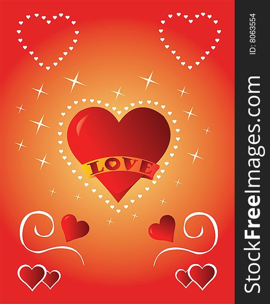 Pretty decorated Valentine's card
