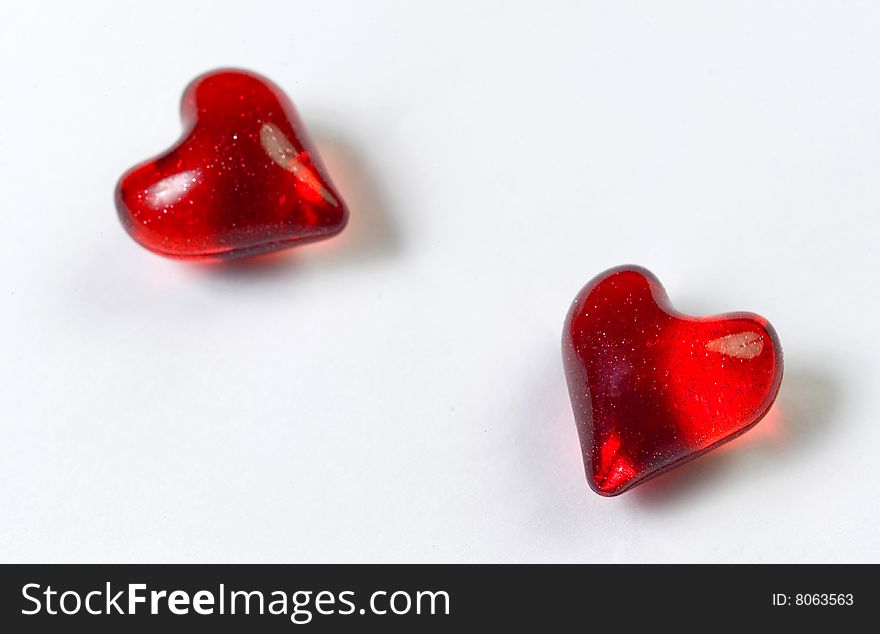 Photo of isolated valentines harts. Photo of isolated valentines harts
