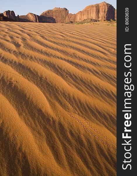 Sand dunes in Monument Valley. Sand dunes in Monument Valley