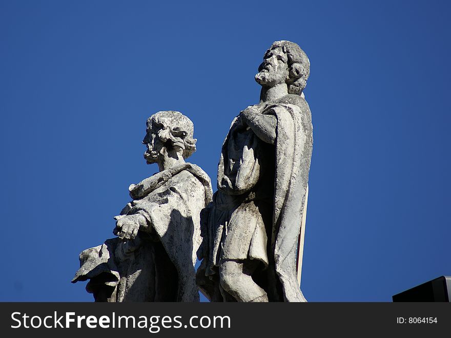 Statues of saints in Vatican Square in Rome, Italy. Statues of saints in Vatican Square in Rome, Italy.