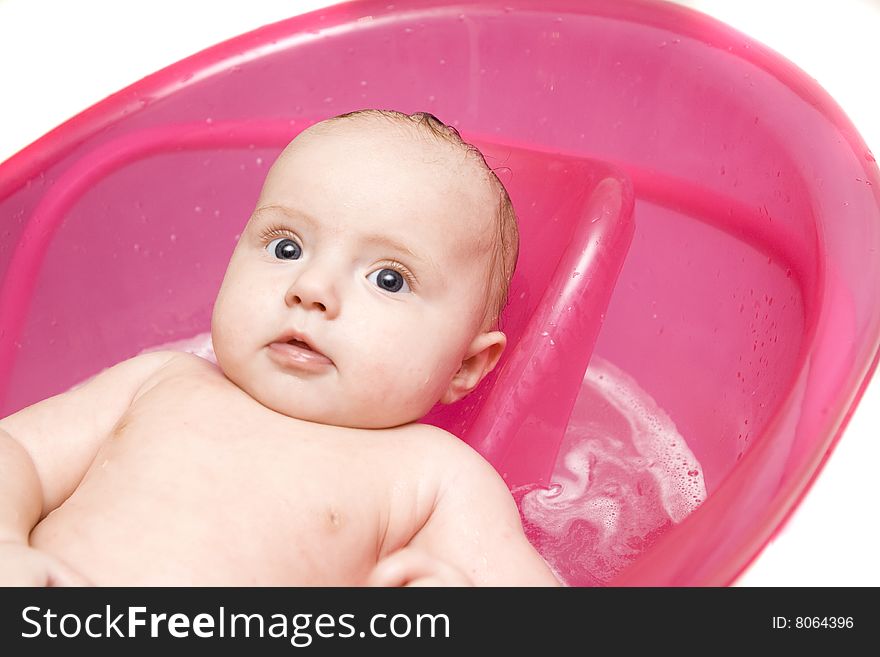 Little baby having fun in bath. Little baby having fun in bath
