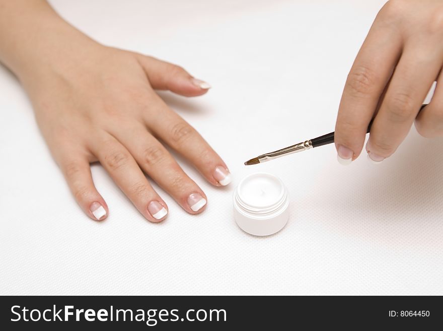 Nail care on a white background