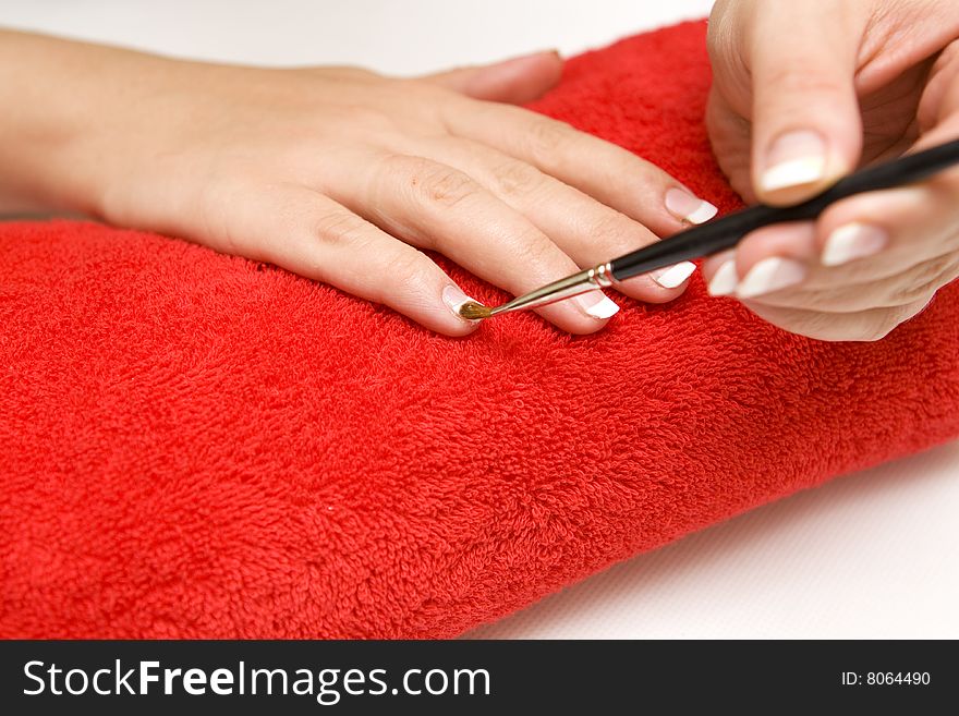 Nail care on a white background