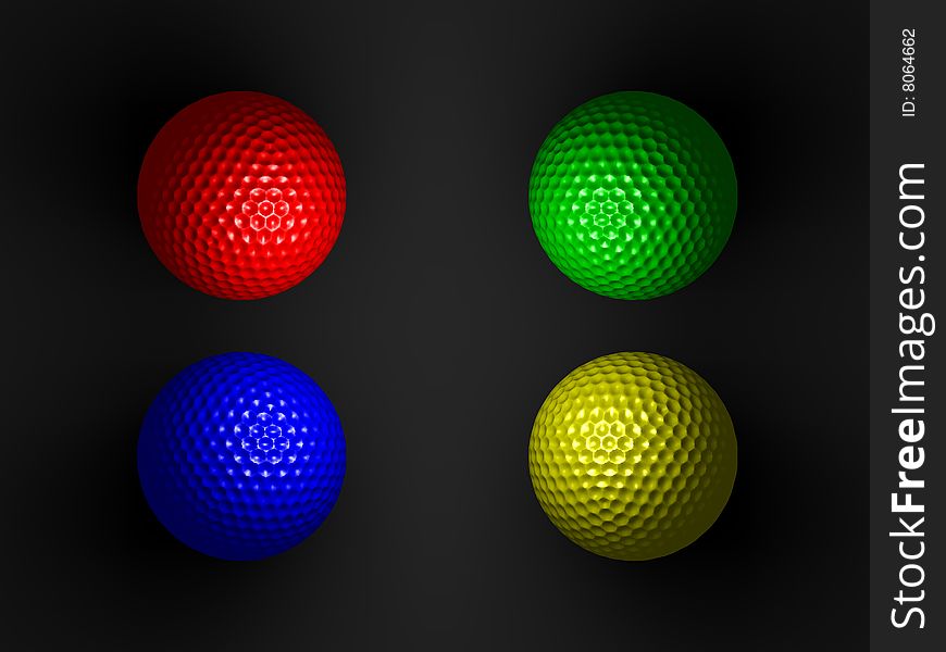 golf balls of different color. golf balls of different color