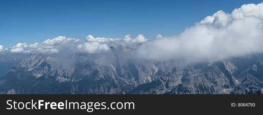 Panorama Of The Alpine Mountins