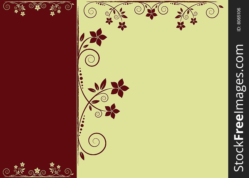 Floral background brown yellow color