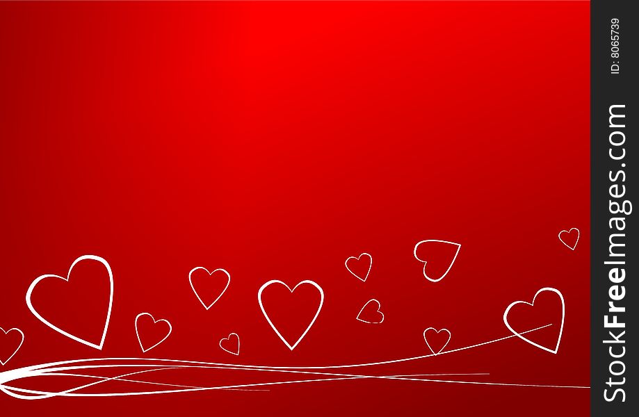 White hearts over a red background. White hearts over a red background