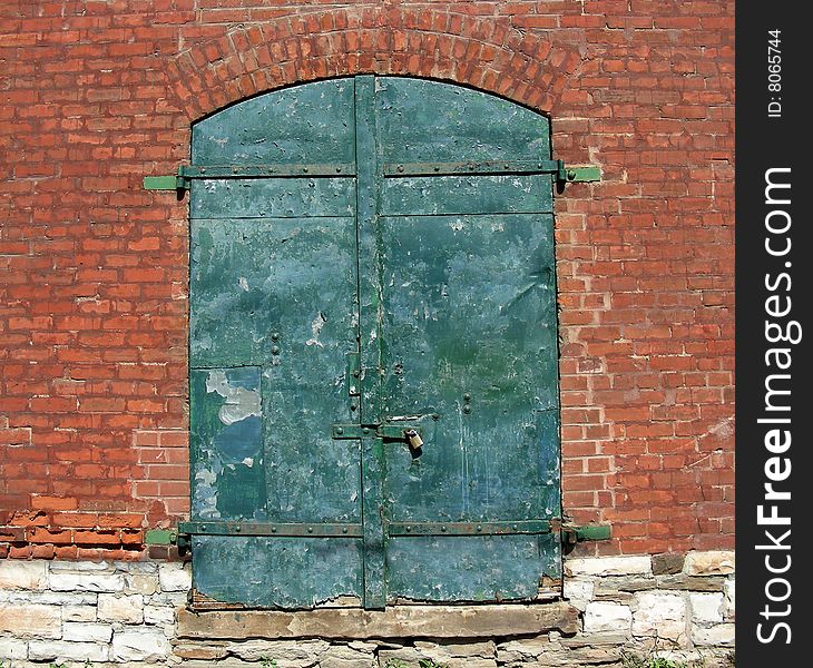 Great variety of materials and colors on this historic warehouse door.