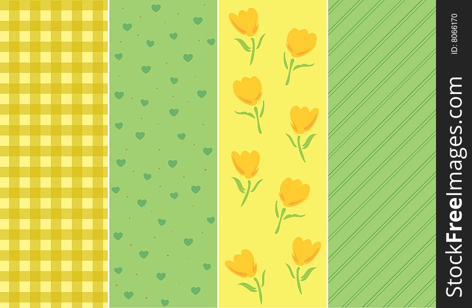 Yellow and green creative floral background with heart. Yellow and green creative floral background with heart