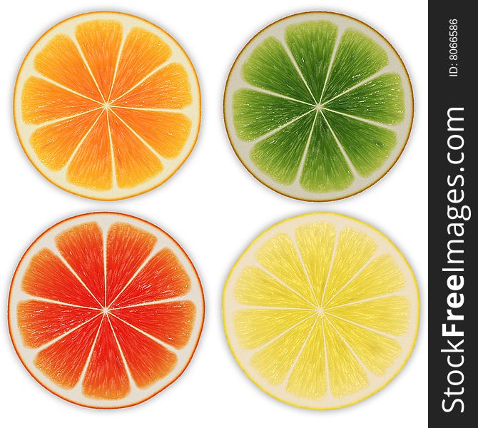Cropped fruits collection on white background. Clipping path included. Cropped fruits collection on white background. Clipping path included.