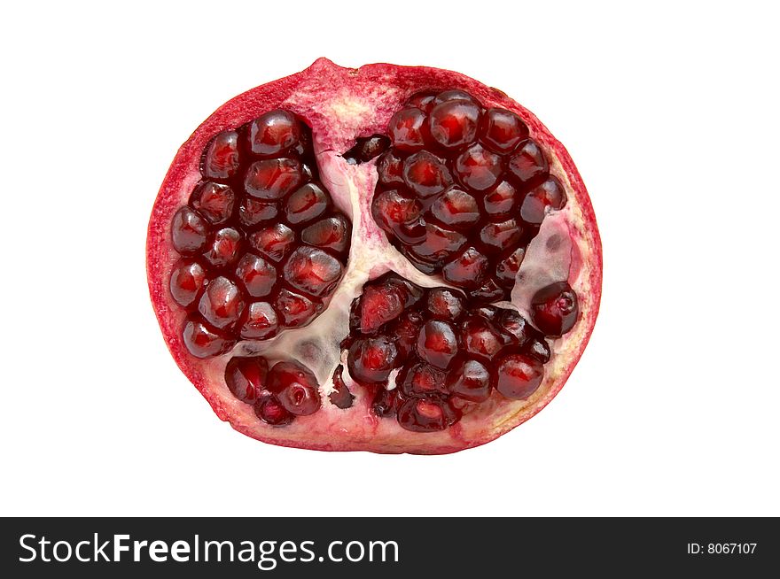 Fresh pomegranate on a white background.