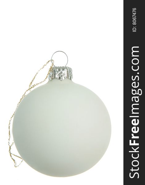 White christmas ball isolated on white. White christmas ball isolated on white