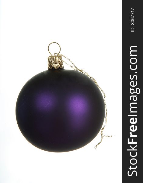 Purple christmas ball, isolated on white shot in studio